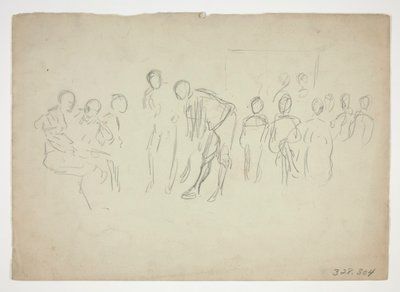 Skiss av en folkmassa - oidentifierad illustration av Edwin Austin Abbey