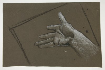 Skiss av en hand av Edwin Austin Abbey