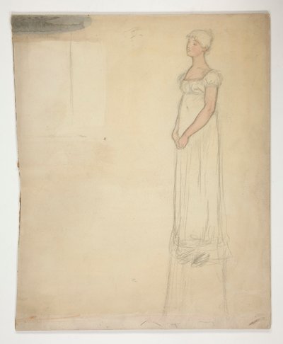 Skiss av en kvinna - kostymstudie för en pjäs? av Edwin Austin Abbey