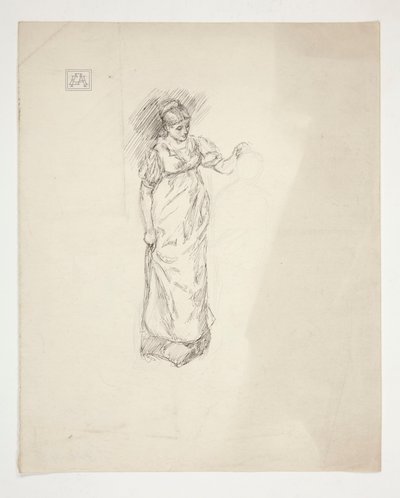 Skiss av en kvinna - oidentifierad illustration av Edwin Austin Abbey