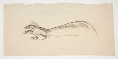 Skiss av en arm och hand av Edwin Austin Abbey