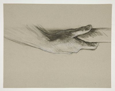 Skiss av en hand som greppar en stång av Edwin Austin Abbey