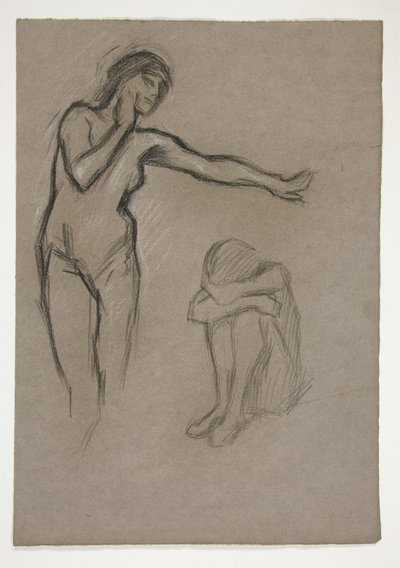 Skiss av två figurer av Edwin Austin Abbey