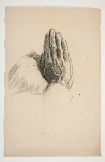 Skiss av två händer, knäppta i bön av Edwin Austin Abbey