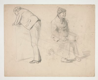 Skiss av två män - oidentifierad illustration av Edwin Austin Abbey
