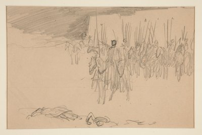 Soldat till häst - (oidentifierad illustration) av Edwin Austin Abbey