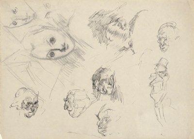 Studier av huvuden av Edwin Austin Abbey