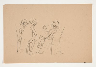 Studie för .1207 - illustration för Oliver Goldsmith av Edwin Austin Abbey
