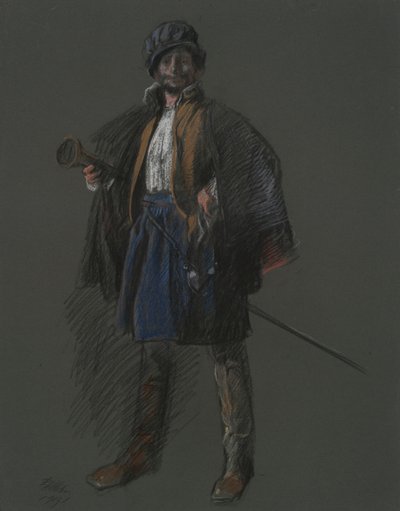 Studie för Apotheosis of Pa.: Hudson (?) av Edwin Austin Abbey