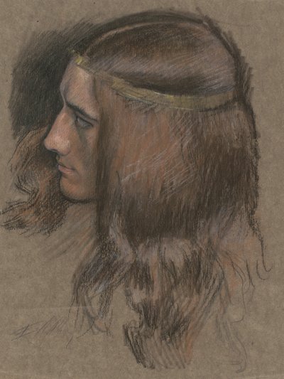 Studie för chef för Hamlet i Hamlet. av Edwin Austin Abbey