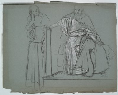 Studie för King och skötare i Hamlet av Edwin Austin Abbey