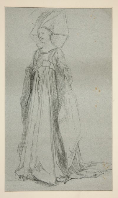 Studera för Lady Anne, för kung Richard III (?) av Edwin Austin Abbey