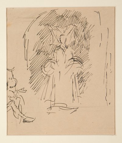 Studie för prästen och den stora damen (akvarell) av Edwin Austin Abbey