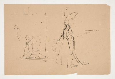 Studie för prästen och den stora damen (akvarell) av Edwin Austin Abbey