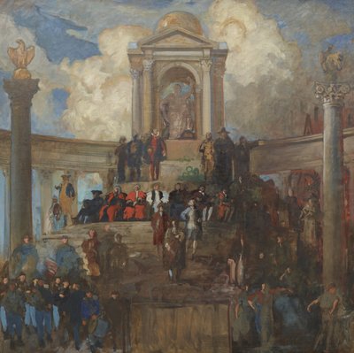 Studie för The Apotheosis of Pennsylvania för representanthusets kammare, ca 1902–1911 av Edwin Austin Abbey