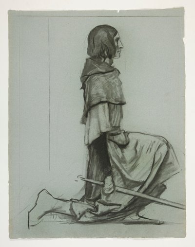 Studie för nyckeln till slottet, från The Quest of the Holy Grail (en serie med femton målningar för Boston Public Library, färdigställd 1901) av Edwin Austin Abbey