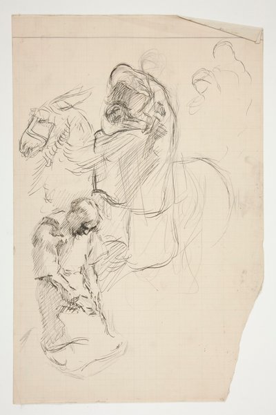 Studie för The Quest of the Holy Grail (serie med femton målningar för Boston Public Library, färdig 1901) av Edwin Austin Abbey