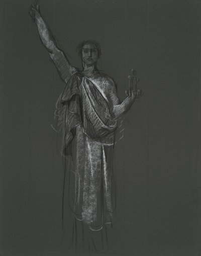 Studie för allegorisk konstfigur, rondel i rotundan i Pennsylvania State Capitol Building, Harrisburg, 1902-1911 av Edwin Austin Abbey