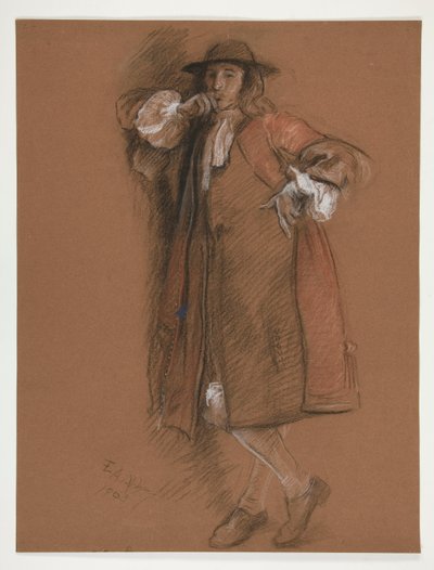 Studera för figur till vänster i av Edwin Austin Abbey