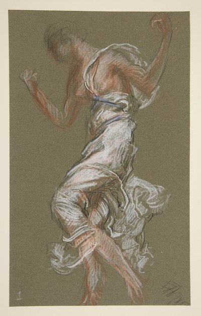 Studera för figuren 13.00 in av Edwin Austin Abbey