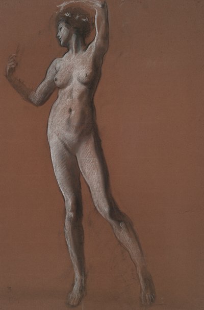 Studera för figur av 3 pm för av Edwin Austin Abbey