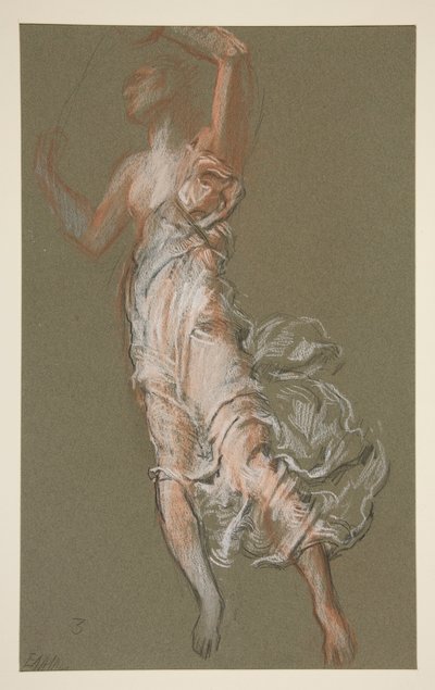 Studera för figur av 3 pm in av Edwin Austin Abbey
