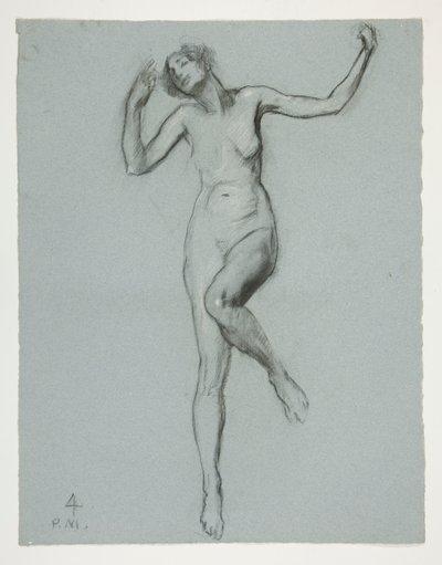 Studera för figur av 4 pm in av Edwin Austin Abbey