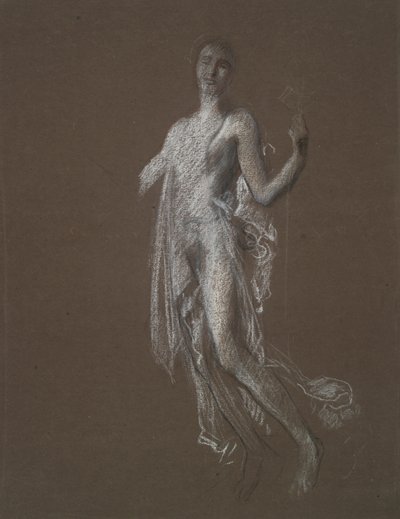 Studera för figuren 5 am(?) in av Edwin Austin Abbey