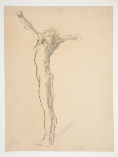Studera för figur av 6 am för av Edwin Austin Abbey