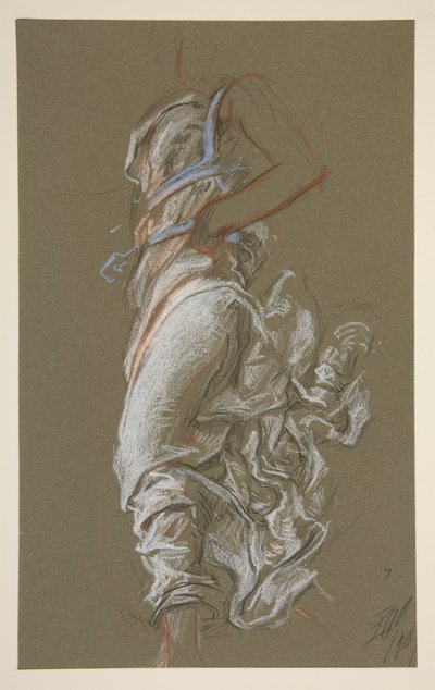 Studera för figuren 7 på morgonen av Edwin Austin Abbey