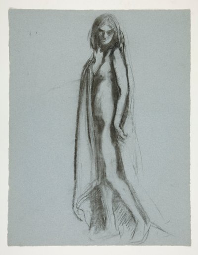 Studera för figur av 7 pm in av Edwin Austin Abbey