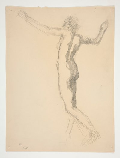 Studera för figur av 8 am för av Edwin Austin Abbey