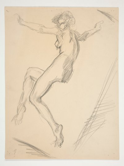 Studera för figur av 9 am för av Edwin Austin Abbey