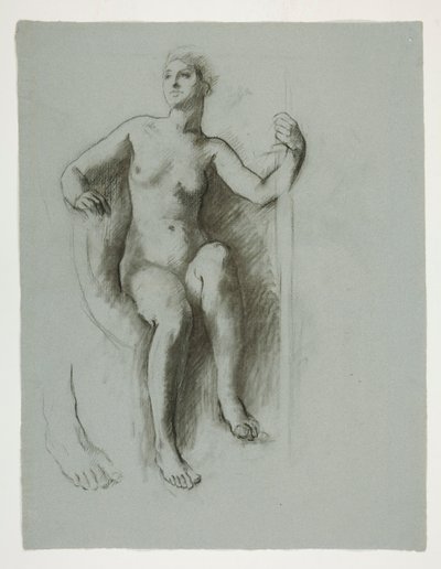 Studie för figur av statsgeniet, i av Edwin Austin Abbey
