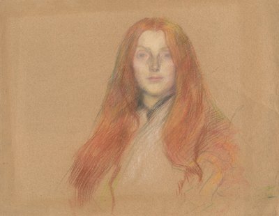 Studie för chef för Ophelia av Edwin Austin Abbey