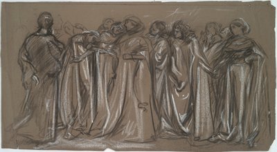 Studera för de fångna dygderna, figurstudie för av Edwin Austin Abbey