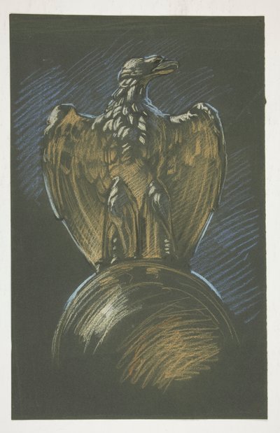 Studie för örnpelaren dekoration i av Edwin Austin Abbey