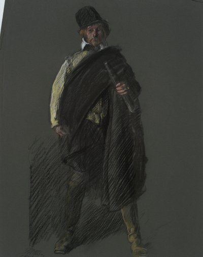 Studie för figuren av kapten Peter Minuit, i av Edwin Austin Abbey