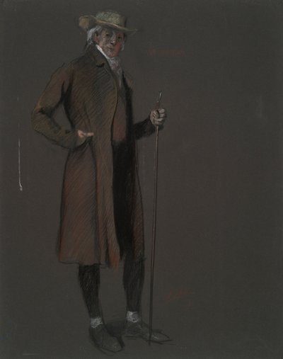 Studie för figuren John Bartram, i av Edwin Austin Abbey