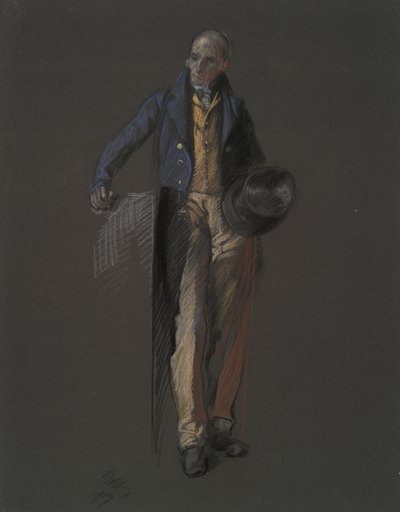 Studera för figuren av Stephan Girard, i av Edwin Austin Abbey
