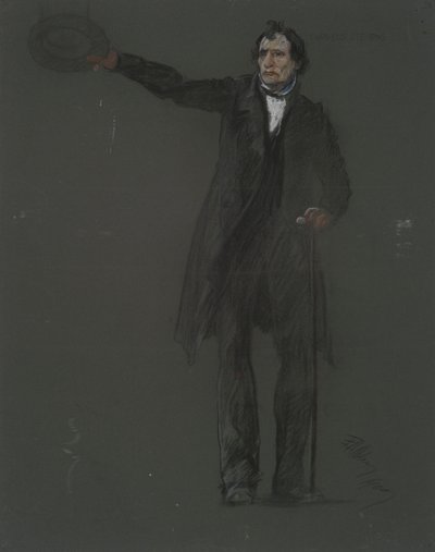 Studera för figuren Thaddeus Stevens, i av Edwin Austin Abbey