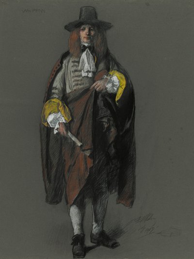 Studera för figuren William Penn i av Edwin Austin Abbey
