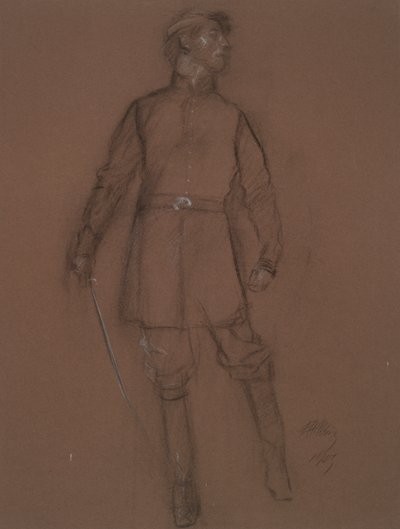 Studie för figuren av en inbördeskrigsgeneral, i av Edwin Austin Abbey