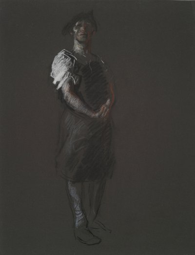 Studera för figuren av en arbetare, in av Edwin Austin Abbey