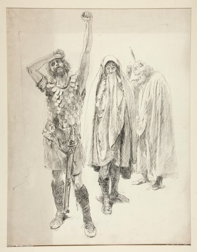 Studie för oidentifierad Shakespeare-pjäs av Edwin Austin Abbey