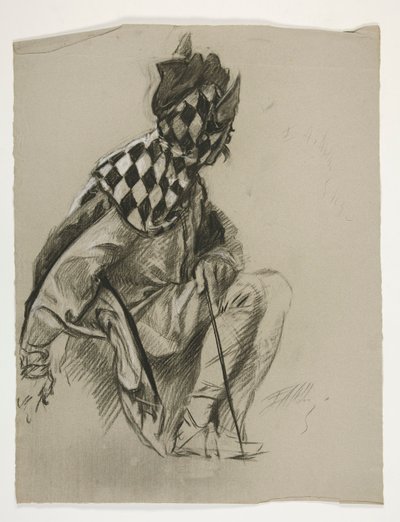 Studie av Jester (oanvänd), för Quest of the Holy Grail (en serie av femton målningar för Boston Public Library, färdigställd 1901) av Edwin Austin Abbey