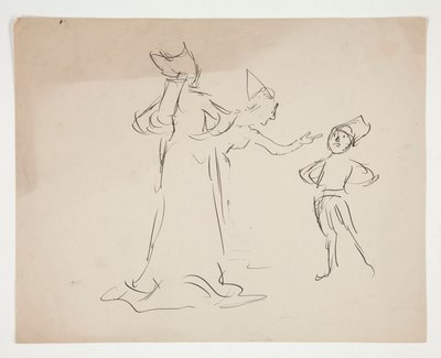 Studie av två figurer, från kärlek av Edwin Austin Abbey
