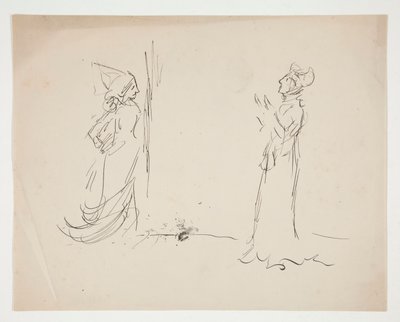 Studie av två figurer, från kärlek av Edwin Austin Abbey
