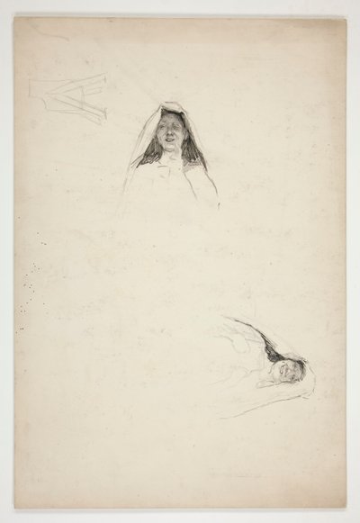 Studie av Two Heads, Jaquenetta, från Love av Edwin Austin Abbey