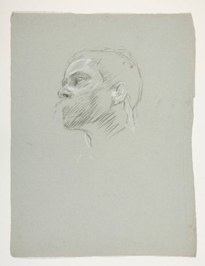 Studie av ett huvud för kung Arthur av Edwin Austin Abbey